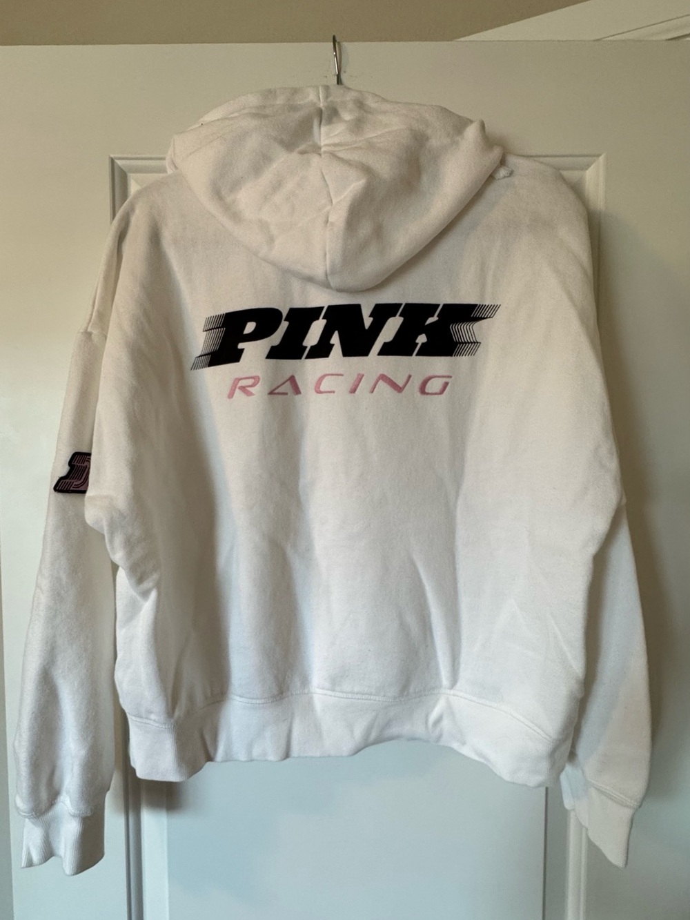 PINK Victoria's Secret White Hoodie & Jogger Set - Picture 2 of 7